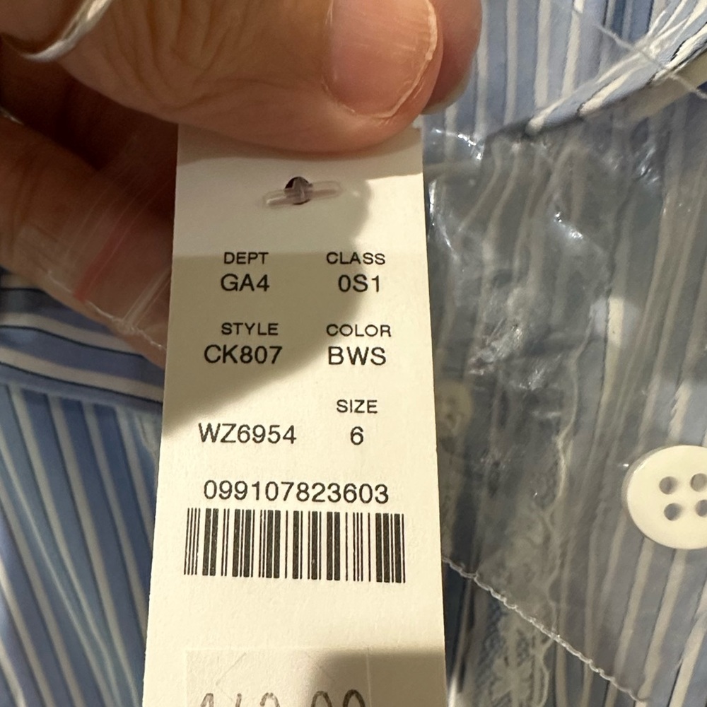 J. Crew Light Blue and White Striped Midi Shirt Dress - Picture 8 of 14